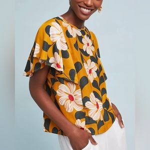 Anthropologie | Eva Franco Ikebana Floral Blouse, Size 10P